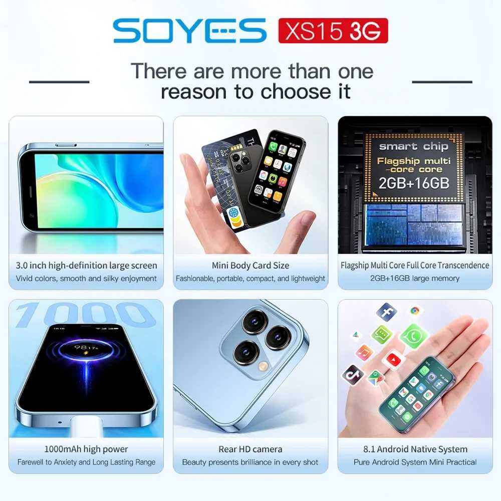 Оригинален SOYES® XS15 Микро / Мини Смартфон