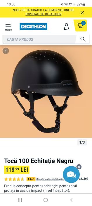 Vand casca / toca echitație Decathlon