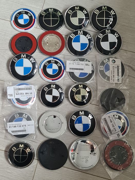 Emblema-Sigla-Bmw-Aniversare-M-Alb-Negre-82mm-74mm-78mm-Power-F10-F30