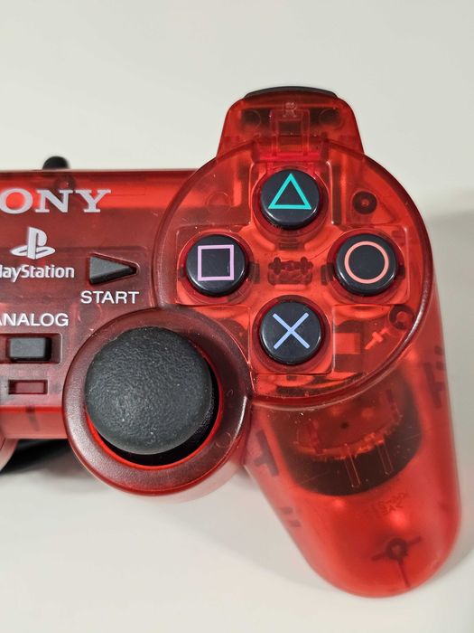 Controller si card original Sony PS2 rosu transparent Editie limitata