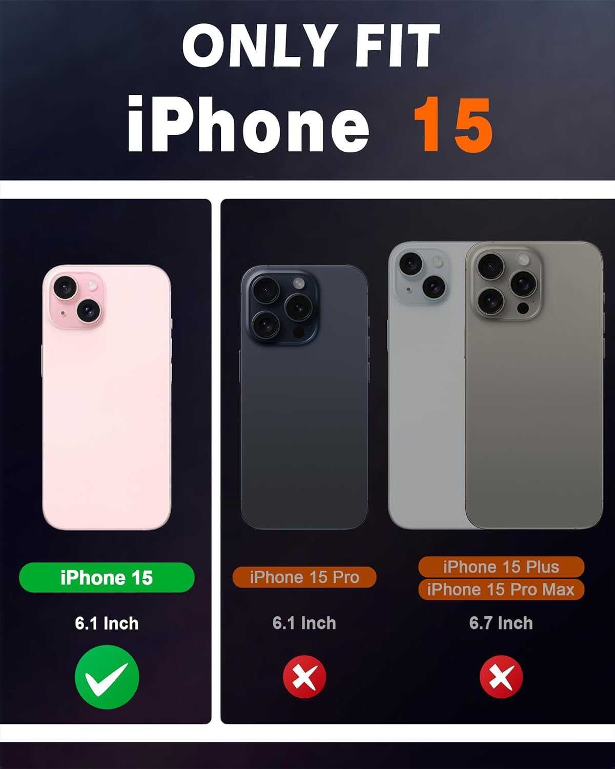 Калъф SHIELDON за: iPhone 15 Plus 5G 6.7"-черен; iPhone 15 6.1"-червен