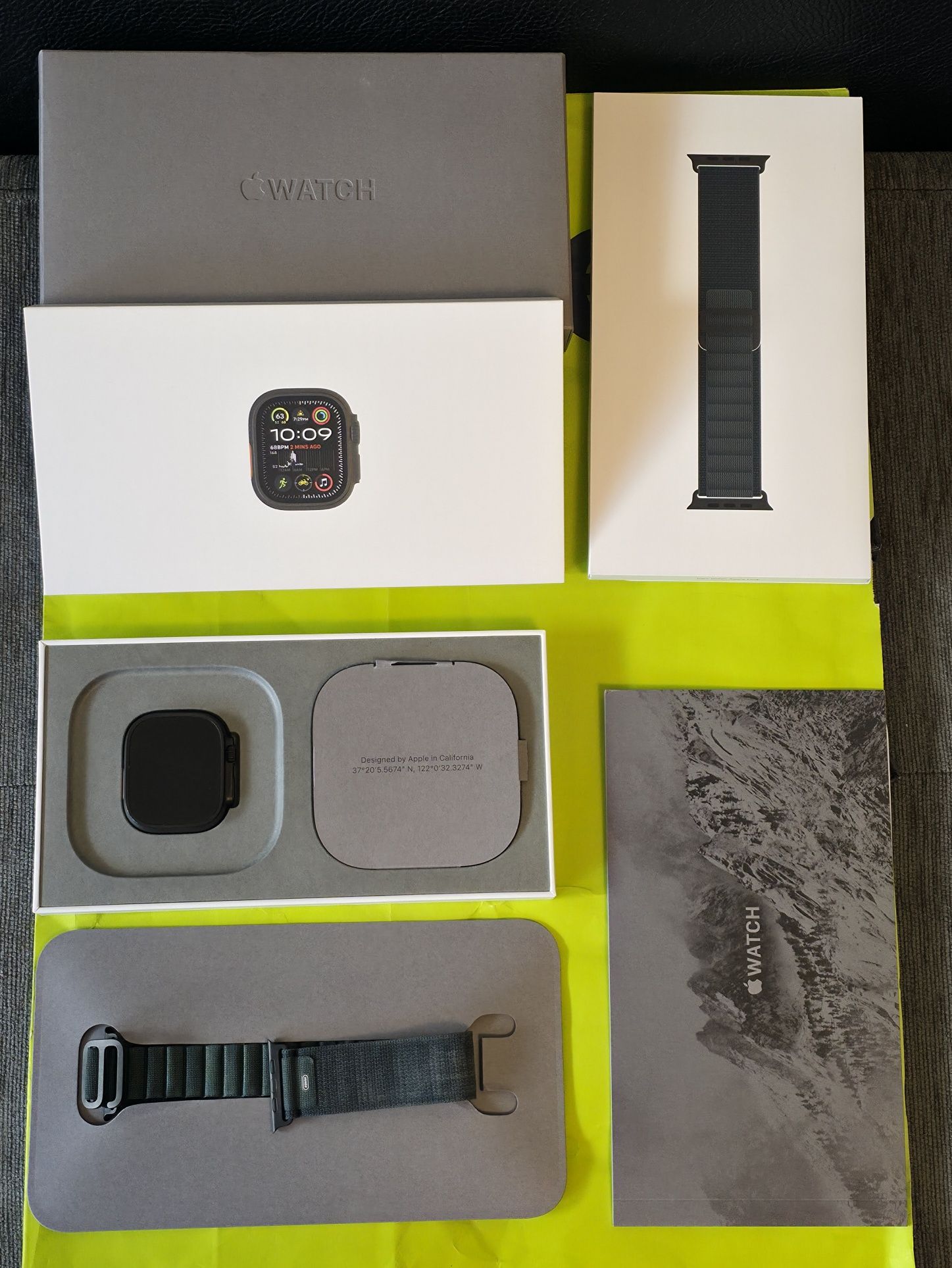 КАТО НОВ 49mm Apple watch Ultra 2 CEL Yettel Гаранция '27 Black Green