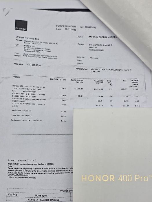 HONOR 400 Pro, Dual SIM, 12GB RAM, 512GB ROM, Lunar Grey, SIGILAT