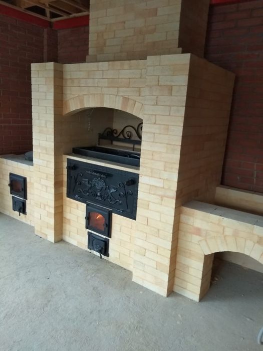 Камины, печи, зоны барбекю, казан-очаг, мангалы, бани