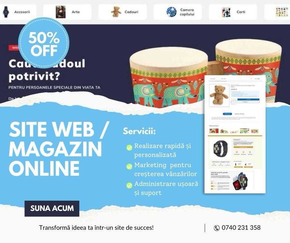 Site Shopify complet la cheie –1500 lei–integrări marketing+facturare