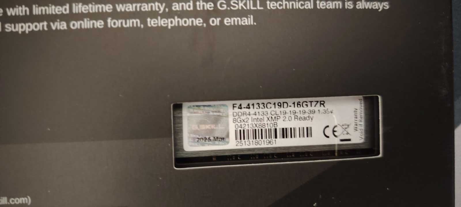 НОВА  ! Рам памет G.Skill Trident RGB 2x8GB 16GB DDR4 4133MHz CL 19 19