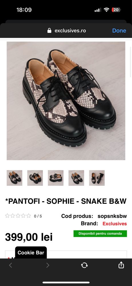 Pantofi Exclusives Sophie Snake