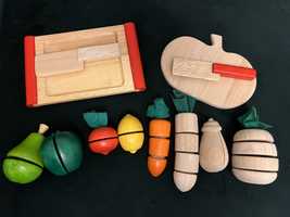 Puzzle Set montessori Lemn Legume si Fructe Bucatarie