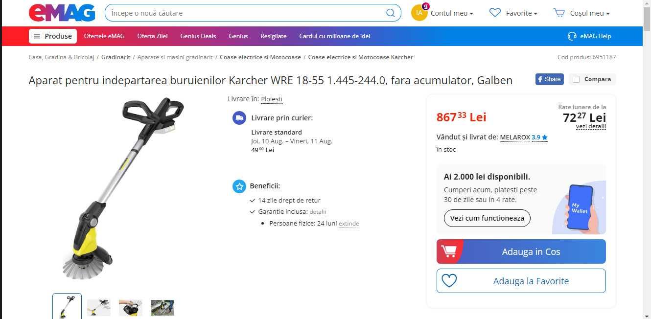 Karcher WRE 18-55 perie gradina buruieni, Imp Germania