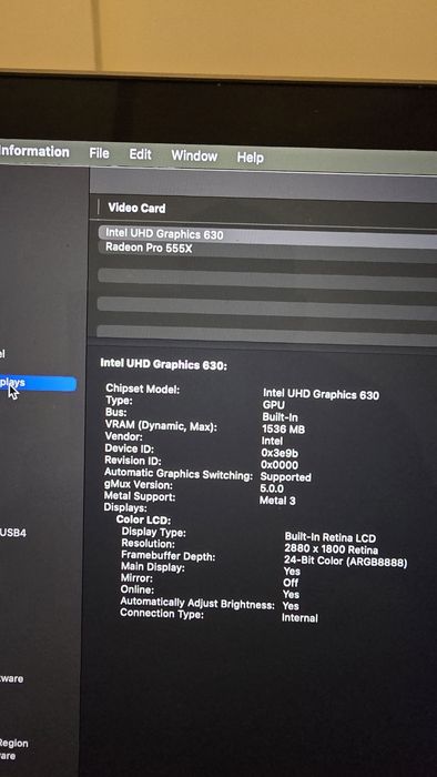 Macbook pro 15 Core i7 16gb 2019