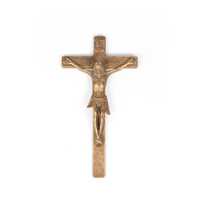 Crucifix Baroc din Alamă *** vintage / antic / vechi / retro ***