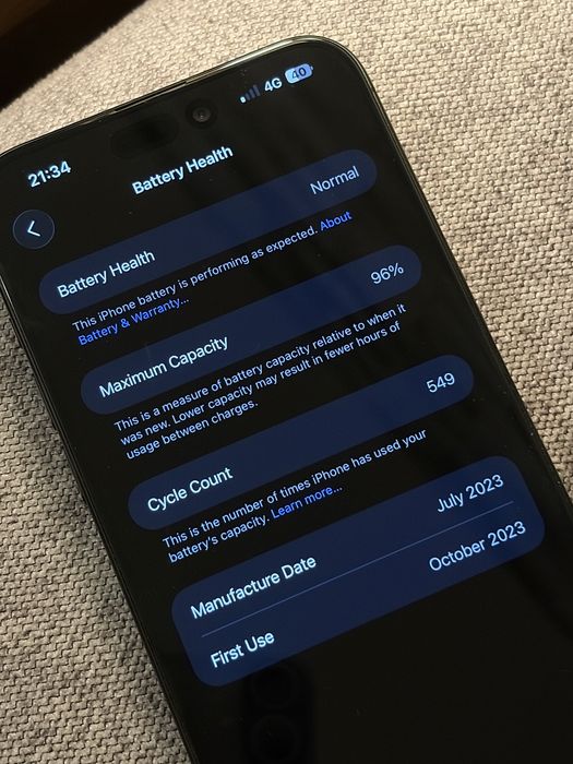 Iphone 15 pro max ( 96% battery health )