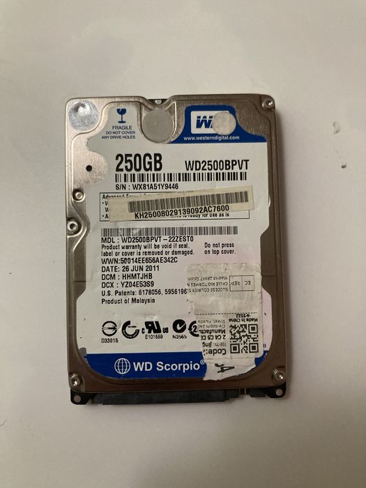 Hard Disk 250gb WD HDD SATA