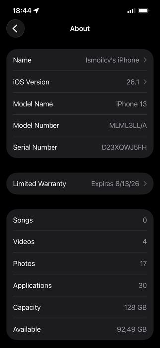iPhone 13 128gb YANGI