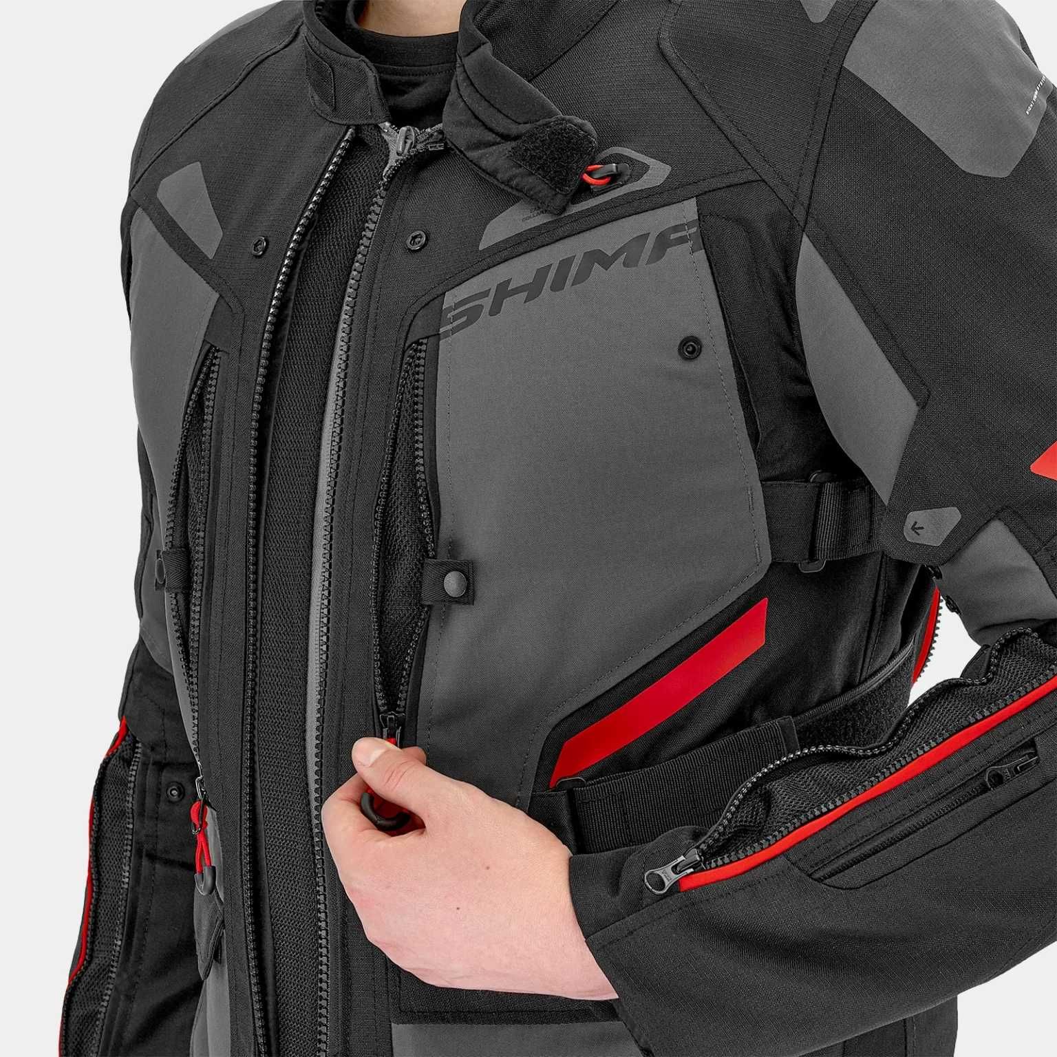 Дамско текстилно мото яке  SHIMA DUNE WP Red/Black/Gray