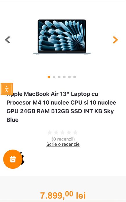 Macbook air 13””, Apple M4, 24gb Ram. Sigilat. Garantie