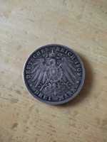 3 марки, Германия, Пруссия 1909 год. Серебро!