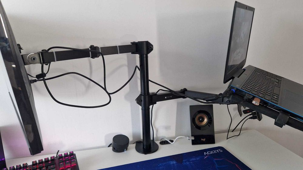 Suport dual pentru monitor si laptop