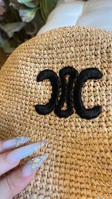 Шапка Селин*Celine Triomphe Raffia bucket hat original