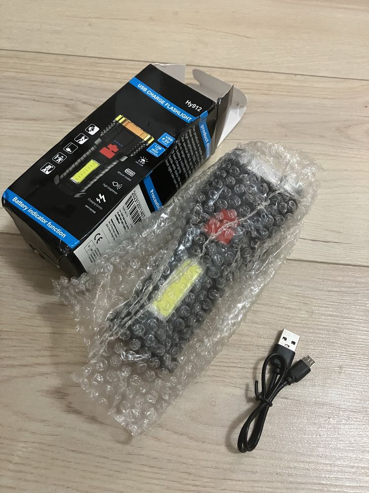 NOUA Lanterna puternica LED reincarcabila USB camping pescuit grătar