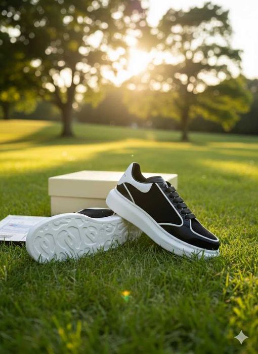 Adidasi Alexander Mc Q u e e n Negru Catifea - Premium