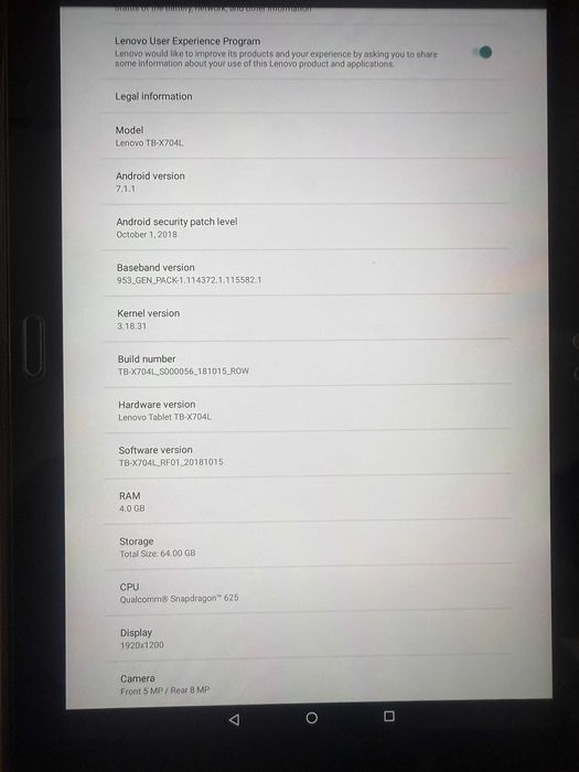 Таблет Lenovo Tab4 10 Plus (Lenovo TB-X704F/L)