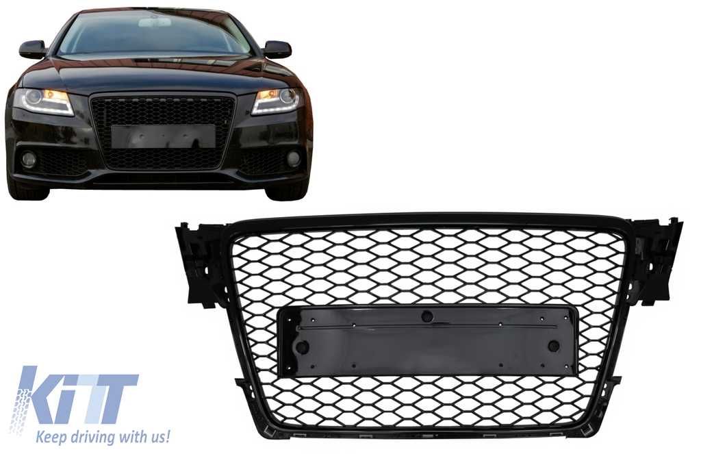 Grila Centrala  Audi A4 B8 (2007-2012) RS Design Negru Lucios