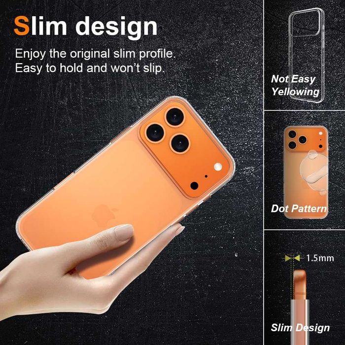 Прозрачен силиконов гръб NORDIC  за iPhone 17 Pro Max, 17 Pro, Air,17