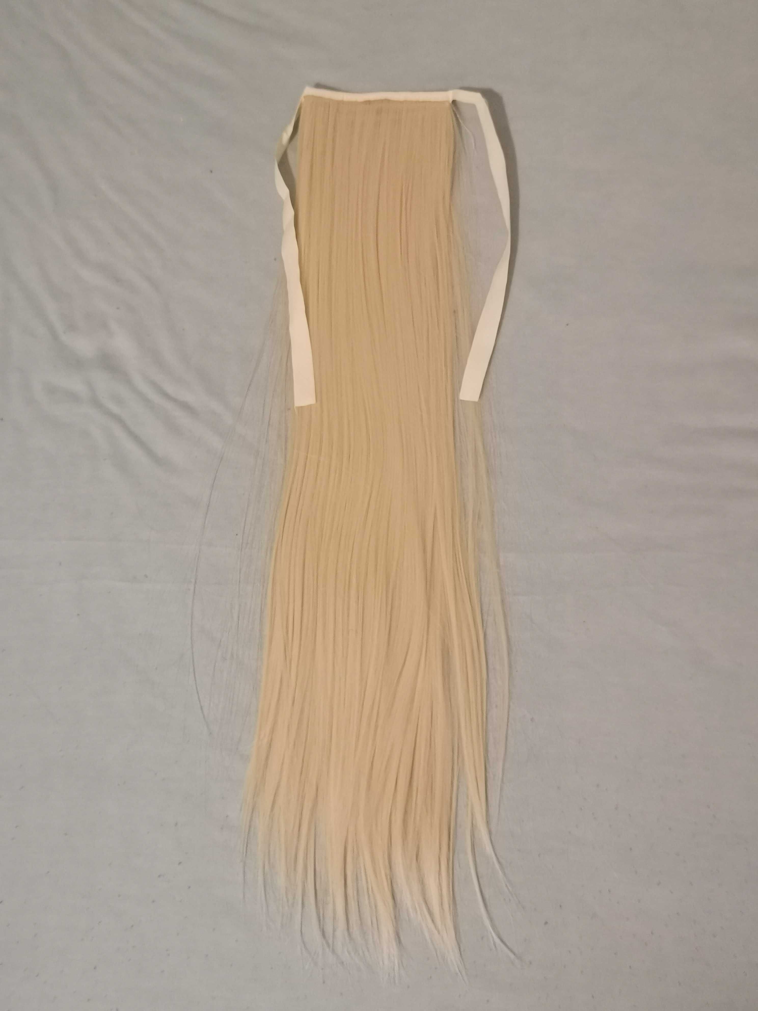 Coada par sintetic, extensie ponytail intins: BLOND DESCHIS, 60cm