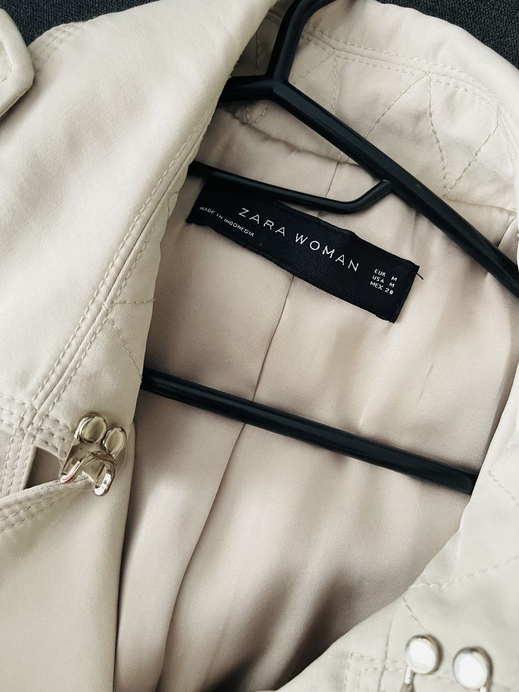Шлифер Zara цвят екрю/светло бежев