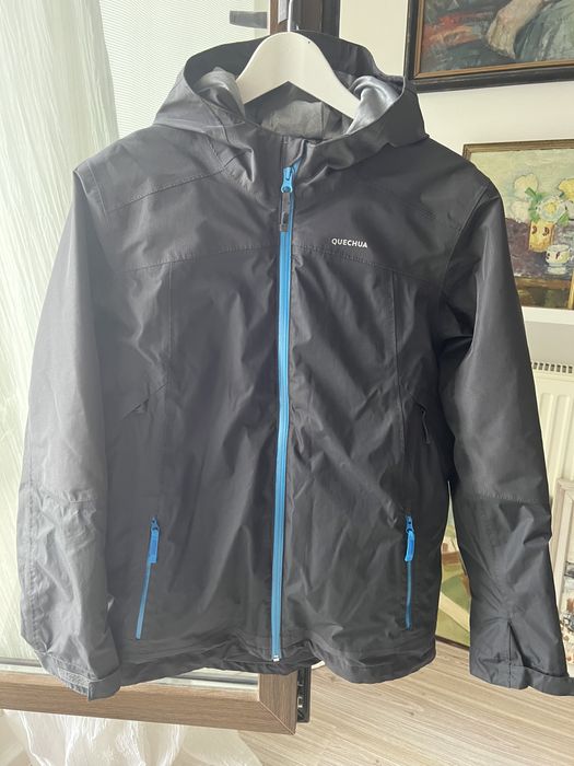 Geaca Quechua Decathlon 14/15 ani gri dublata cu gluga
