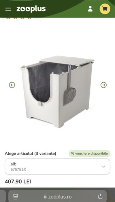Litiera/toaleta pisici NOUA Modkat Flip alb