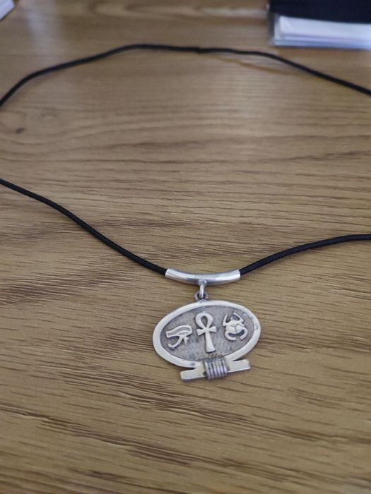 Colier egiptean argint 925 piramide Giza și Sfinx – model clasic