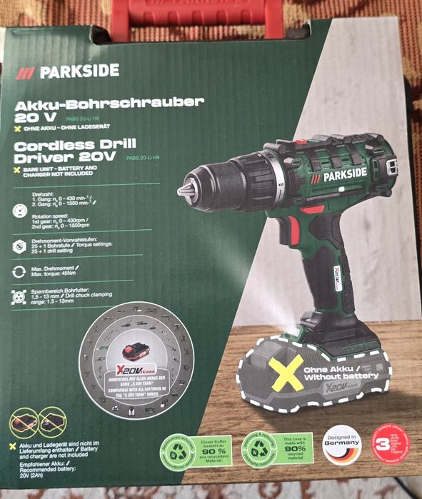 Bormașină Parkside 20V