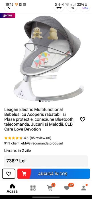 Balansoar electric bebelusi