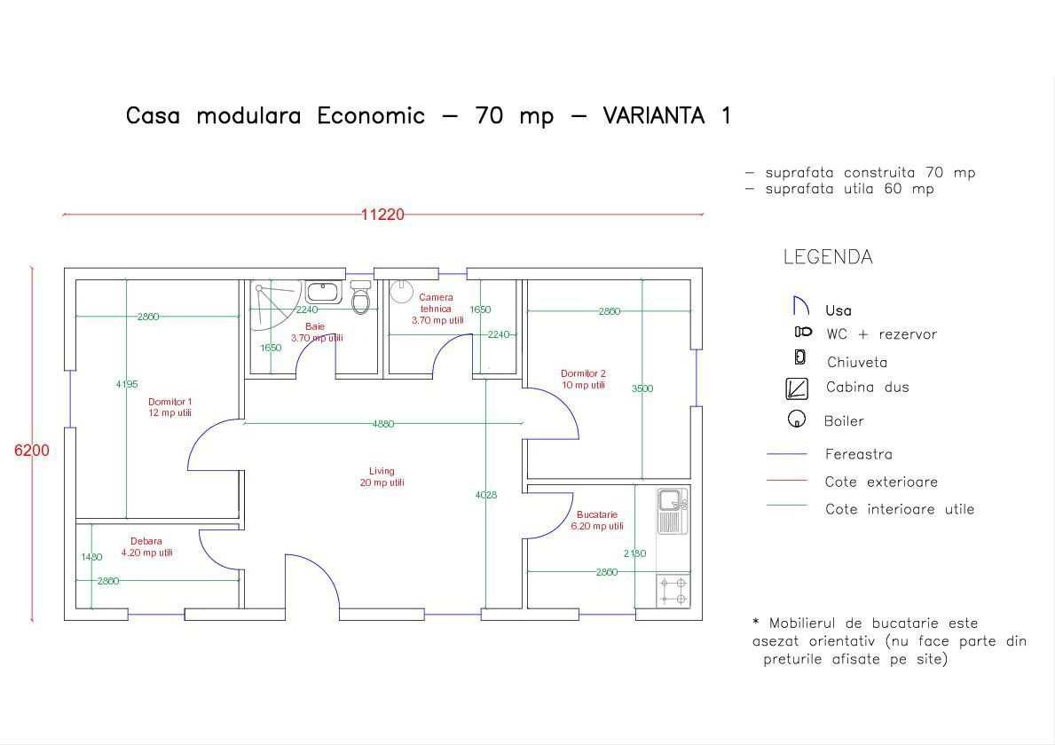 Casa din structura metalica si panou sandwich termoizolant de vanzare