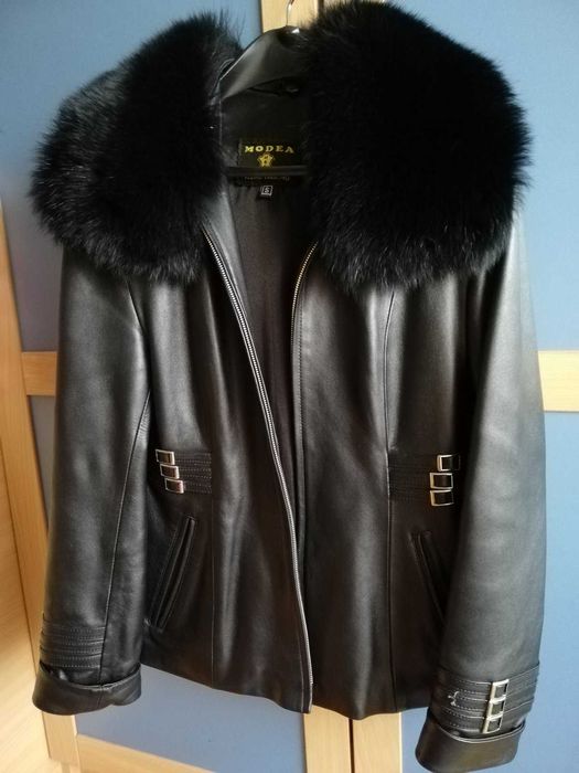 Дамско кожено яке естествена кожа с косъм