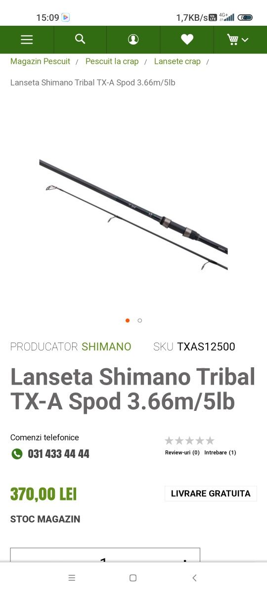 Vand lanseta Shimano Spod