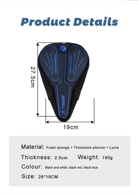 Husă sa bicicleta gel premium confortabilă X-TIGER husa protectie 3D