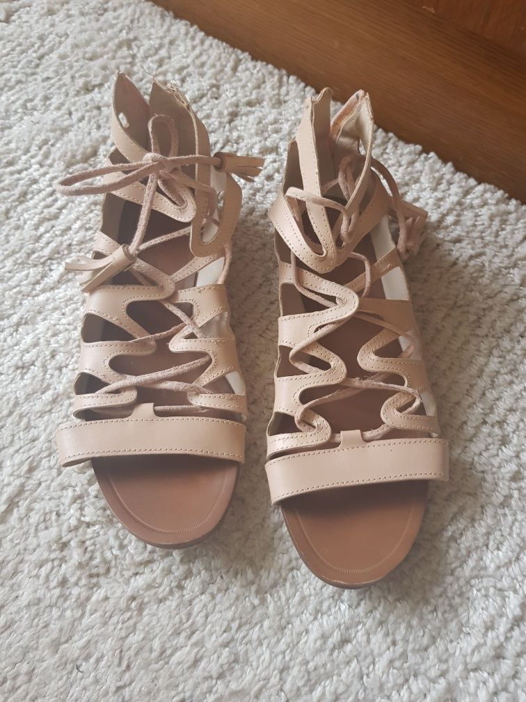 Sandale piele nude Zara 36