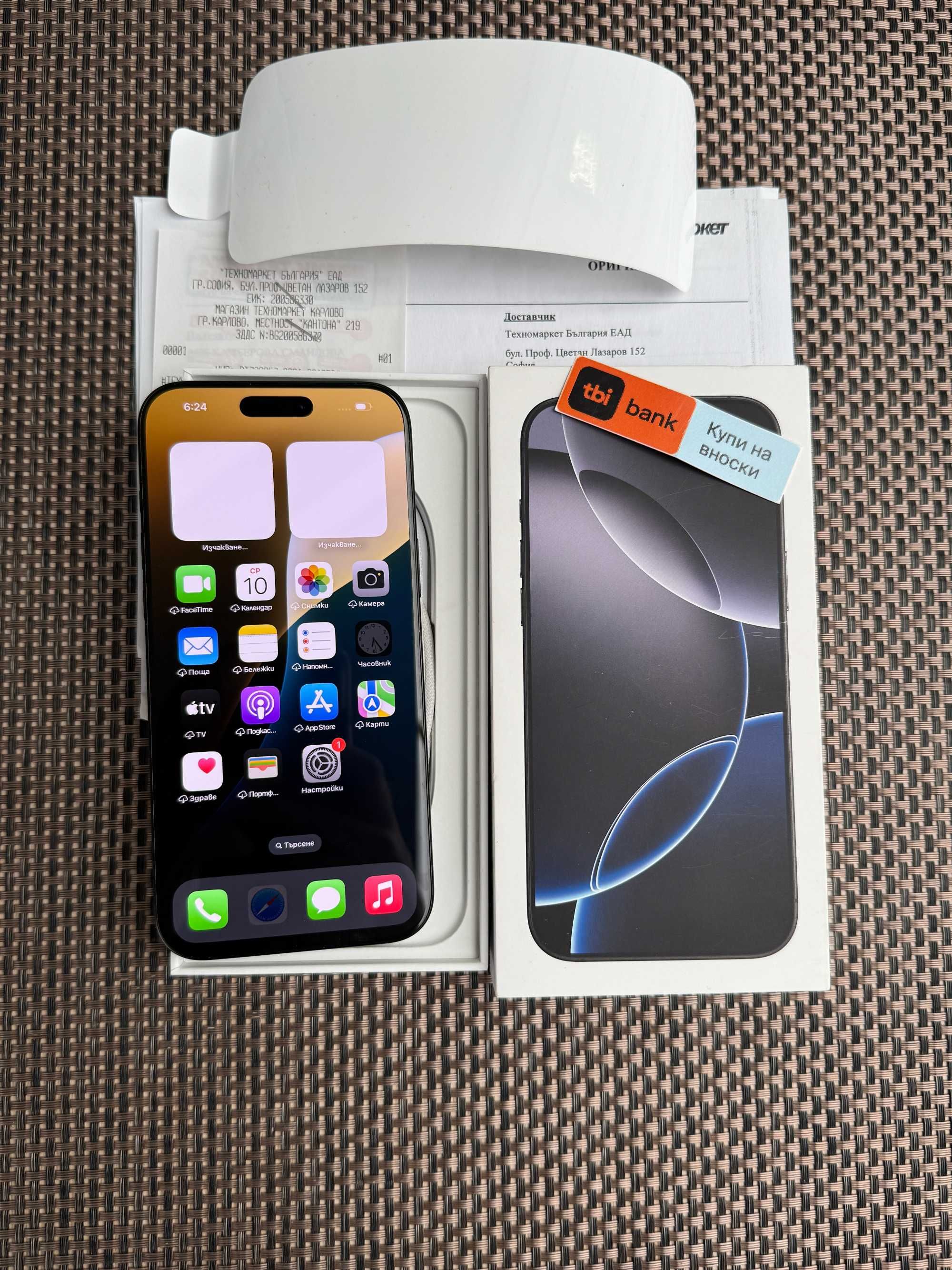 НОВ 24м ГАРАН. iPhone 16 Pro MAX Лизинг от 81лв/м Black Titanium 256GB