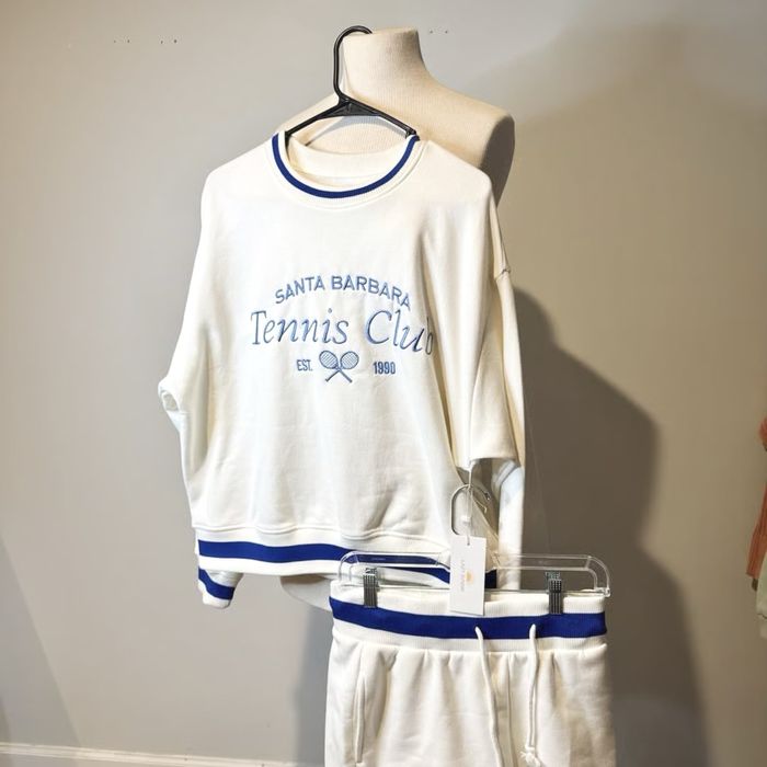 Polo Set trening bumbac gros tennis snow white