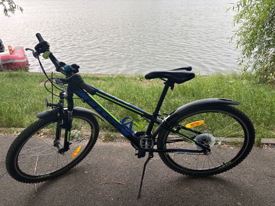 Bicicleta copii CROSS Boxer 26, negru-albastru-verde