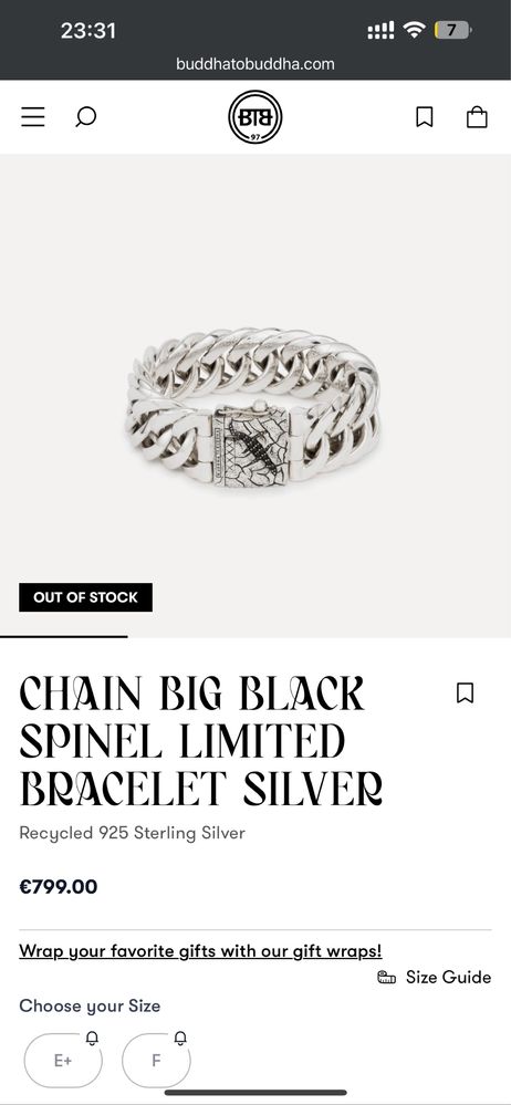 Buddha to Buddha Chain Big Black Spinel Limited