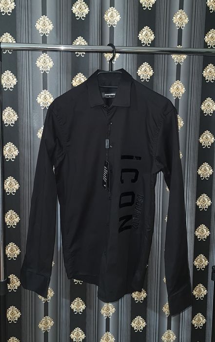 Camasa icon Dsquared2 alb x negru men