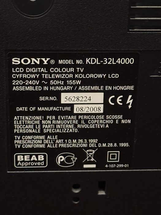 Kilipir! TV LCD Sony Bravia KDL-32L4000, stereo, ecran 81cm