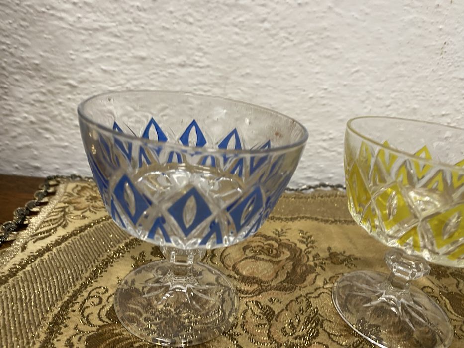 Винтидж кристални чаши 1950 1970 ръчна украса колекция
