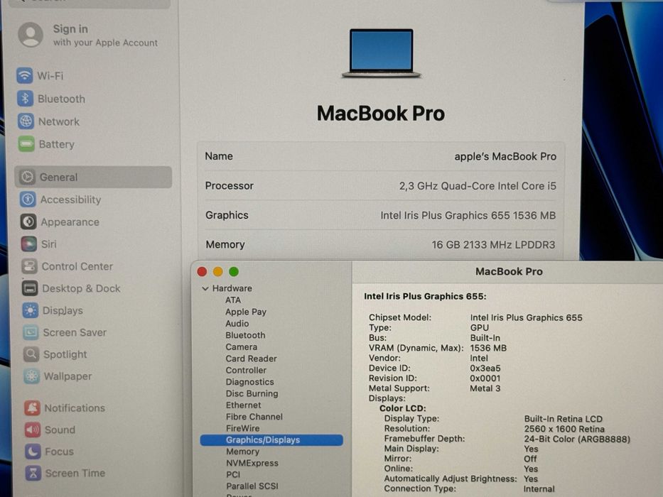 MacBook Pro 13 2018 4TB3`Core i5-8259U/16GB RAM/512GB SSD/Бат 8ч