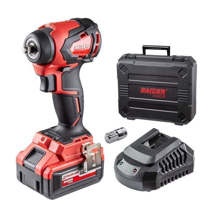 Pistol de impact cu acumulator 3/8 1/2 280nm 4ah raider industrial