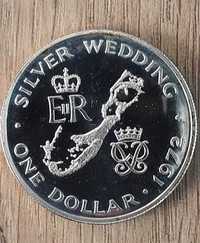 Бермуды 1 доллар, 1972, серебро